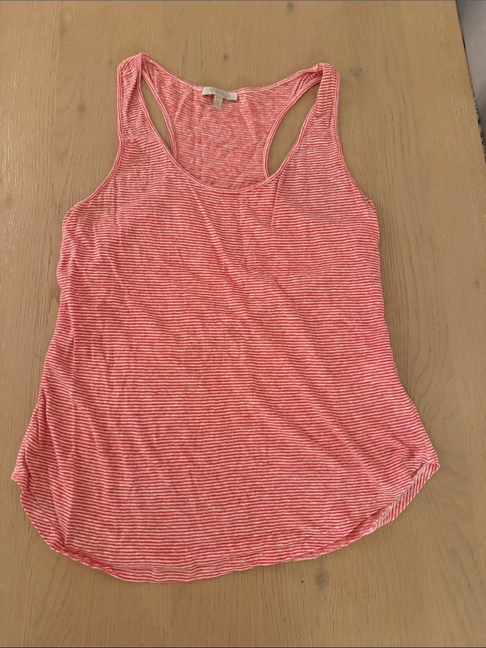 Bordeaux Red and White Striped Racerback Tank Top